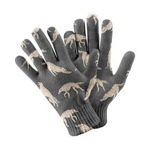 Load image into Gallery viewer, Elegant Borzoi in Graceful Motion Touch Screen Gloves-Accessories-Accessories, Dog Dad Gifts, Dog Mom Gifts, Gloves-Gray-4