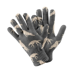 Elegant Borzoi in Graceful Motion Touch Screen Gloves-Accessories-Accessories, Dog Dad Gifts, Dog Mom Gifts, Gloves-Gray-4