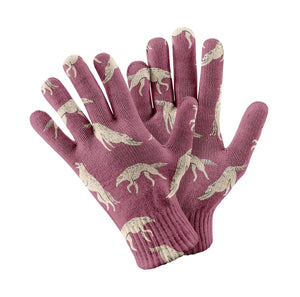 Elegant Borzoi in Graceful Motion Touch Screen Gloves-Accessories-Accessories, Dog Dad Gifts, Dog Mom Gifts, Gloves-Rose gold-3