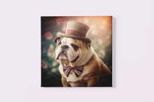 Load image into Gallery viewer, Sir Wrinkles of Bulldogshire Wall Art Poster-Art-Dog Art, English Bulldog, Home Decor, Poster-Framed Light Canvas-Medium - 12x12&quot;-2