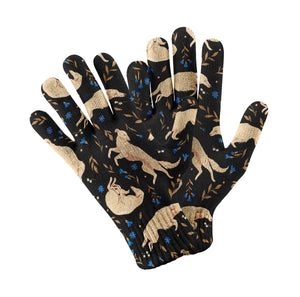 Flower Garden Borzoi Touch Screen Gloves-Accessories-Accessories, Dog Dad Gifts, Dog Mom Gifts, Gloves-Black-1