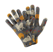 Load image into Gallery viewer, Fluffy Samoyeds in Autumn Bliss Touch Screen Gloves-Accessories-Accessories, Dog Dad Gifts, Dog Mom Gifts, Gloves-Gray-4