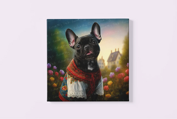 Floral Spendor Black French Bulldog Wall Art Poster-Art-Dog Art, French Bulldog, Home Decor, Poster-3