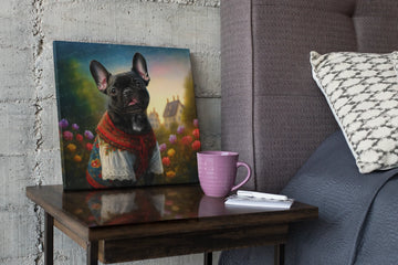 Floral Spendor Black French Bulldog Wall Art Poster-Art-Dog Art, French Bulldog, Home Decor, Poster-1