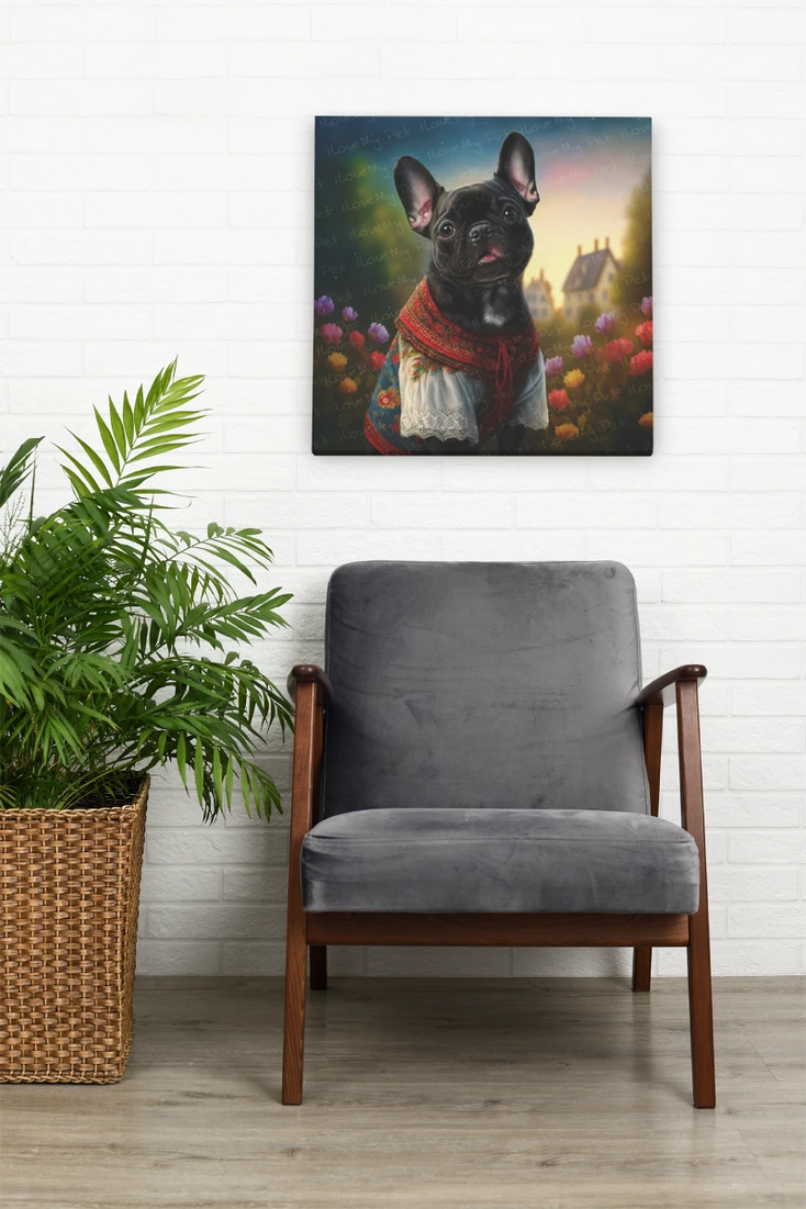 Floral Spendor Black French Bulldog Wall Art Poster-Art-Dog Art, French Bulldog, Home Decor, Poster-8