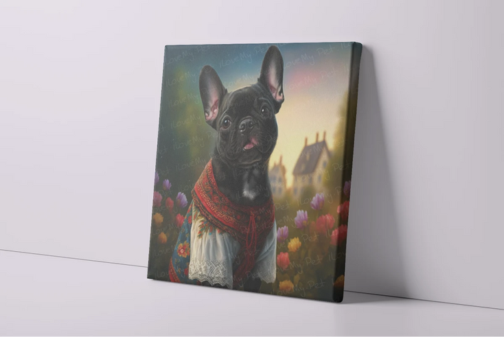 Floral Spendor Black French Bulldog Wall Art Poster-Art-Dog Art, French Bulldog, Home Decor, Poster-4