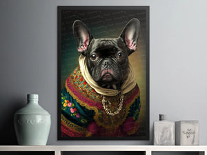 Traditional Finery Black French Bulldog Wall Art Poster-Art-Dog Art, Dog Dad Gifts, Dog Mom Gifts, French Bulldog, Home Decor, Poster-2