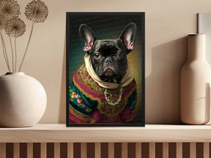 Traditional Finery Black French Bulldog Wall Art Poster-Art-Dog Art, Dog Dad Gifts, Dog Mom Gifts, French Bulldog, Home Decor, Poster-4
