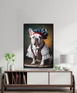 Joie De Vivre White French Bulldog Wall Art Poster-Art-Dog Art, Dog Dad Gifts, Dog Mom Gifts, French Bulldog, Home Decor, Poster-2