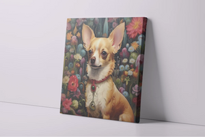 Garden Splendor Fawn / Gold Chihuahua Framed Wall Art Poster-Art-Chihuahua, Dog Art, Home Decor, Poster-4