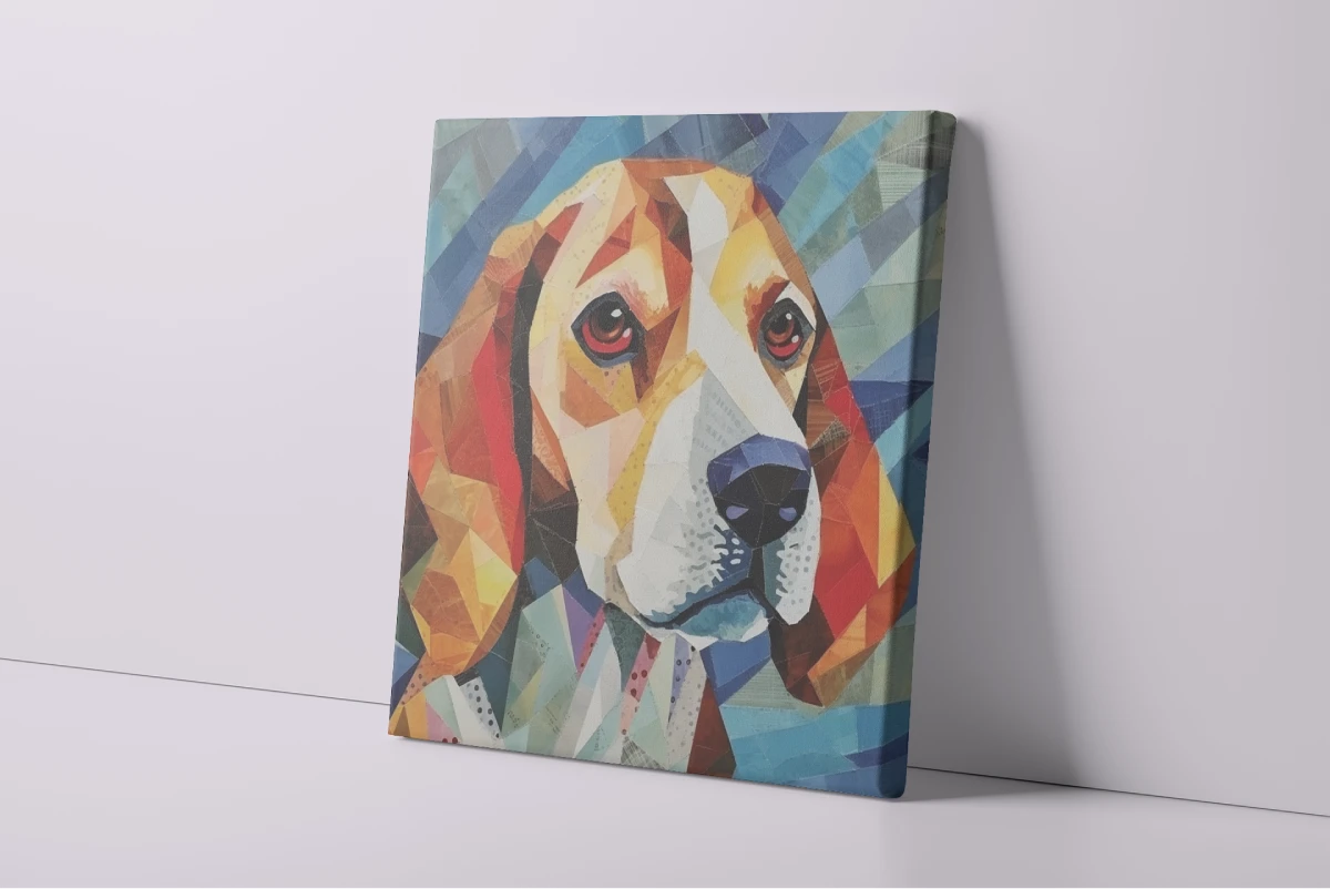 Geometric Gaze Beagle Framed Wall Art Poster
