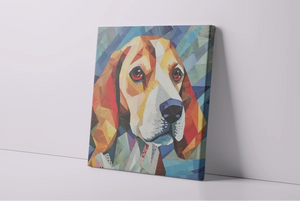 Geometric Gaze Beagle Framed Wall Art Poster-Art-Beagle, Dog Art, Home Decor, Poster-3