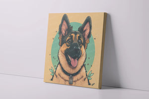 Cheerful Companion German Shepherd Wall Art Poster-Art-Dog Art, Dog Dad Gifts, Dog Mom Gifts, German Shepherd, Home Decor, Poster-4