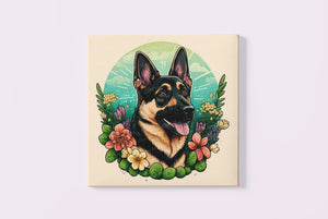 Floral Serenity German Shepherd Wall Art Poster-Art-Dog Art, Dog Dad Gifts, Dog Mom Gifts, German Shepherd, Home Decor, Poster-3
