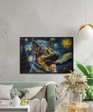 Load image into Gallery viewer, Starry Night Serenade German Shepherd Wall Art Poster-Art-Dog Art, Dog Dad Gifts, Dog Mom Gifts, German Shepherd, Home Decor, Poster-2