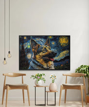 Load image into Gallery viewer, Starry Night Serenade German Shepherd Wall Art Poster-Art-Dog Art, Dog Dad Gifts, Dog Mom Gifts, German Shepherd, Home Decor, Poster-4