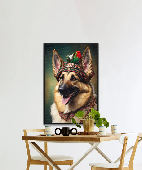 FREE Customization German SHEPHERD Pool shops Hall Dog Wine Beer Coffee Tea Martini Sign Print OR Canvas Wall Art Ready-to-Hang 1.5 Inch