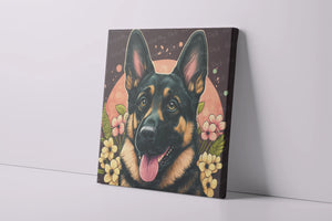 Floral Kawaii German Shepherd Wall Art Poster-Art-Dog Art, Dog Dad Gifts, Dog Mom Gifts, German Shepherd, Home Decor, Poster-4