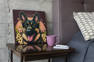 Floral Kawaii German Shepherd Wall Art Poster-Art-Dog Art, Dog Dad Gifts, Dog Mom Gifts, German Shepherd, Home Decor, Poster-5