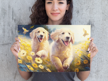 Load image into Gallery viewer, Joy and Friendship Golden Retrievers Wall Art Poster-Art-Dog Art, Golden Retriever, Home Decor, Poster-2