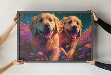 Load image into Gallery viewer, Kaleidoscopic Garden Golden Retrievers Wall Art Poster-Art-Dog Art, Golden Retriever, Home Decor, Poster-5