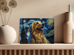 Starry Night Serenade Golden Retriever Wall Art Poster-Art-Dog Art, Dog Dad Gifts, Dog Mom Gifts, Golden Retriever, Home Decor, Poster-7