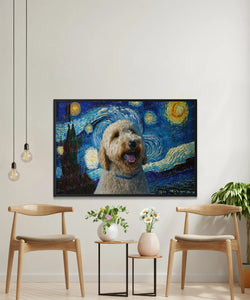 Starry Night Serenade Goldendoodle Wall Art Poster-Art-Dog Art, Dog Dad Gifts, Dog Mom Gifts, Goldendoodle, Home Decor, Poster-4