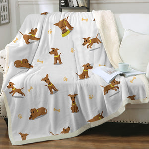 Cutest Greyhound / Whippet Love Soft Warm Fleece Blanket - 4 Colors-Blanket-Blankets, Greyhound, Home Decor, Whippet-Ivory-Small-2