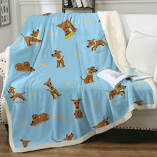 Load image into Gallery viewer, Cutest Greyhound / Whippet Love Soft Warm Fleece Blanket - 4 Colors-Blanket-Blankets, Greyhound, Home Decor, Whippet-Sky Blue-Small-1