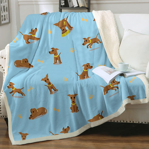 Cutest Greyhound / Whippet Love Soft Warm Fleece Blanket - 4 Colors-Blanket-Blankets, Greyhound, Home Decor, Whippet-Sky Blue-Small-1