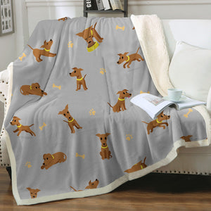Cutest Greyhound / Whippet Love Soft Warm Fleece Blanket - 4 Colors-Blanket-Blankets, Greyhound, Home Decor, Whippet-Warm Gray-Small-4
