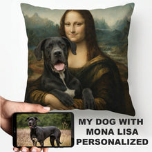 Load image into Gallery viewer, My Great Dane with Mona Lisa - Personalized Pillowcase-Home Decor-Dog Dad Gifts,Dog Memorial Gifts,Dog Mom Gifts,Home Decor,Personalize Artwork,Pillows-1