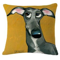 Image of a Greyhound cushion cover for Greyhound dog gift lovers