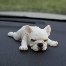 Load image into Gallery viewer, French Bulldog Car Dashboard Ornaments - Adorable Sleeping Frenchies - White / Cream and Pied Coat Colors
