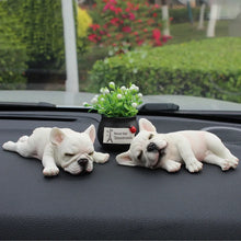 Load image into Gallery viewer, French Bulldog Car Dashboard Ornaments - Adorable Sleeping Frenchies - White / Cream and Pied Coat Colors