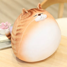 Load image into Gallery viewer, Very Fat Orange Tabby and White Cat Plush Toy - Sleepy Round Loaf-Stuffed Animals-Cat Memorial Gifts,Cats,Orange and White Cat,Stuffed Animal,Tabby Cat-Small: 12" (30 cm)-1