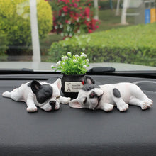 Load image into Gallery viewer, French Bulldog Car Dashboard Ornaments - Adorable Sleeping Frenchies - White / Cream and Pied Coat Colors