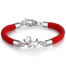 Load image into Gallery viewer, Precious Jack Russell Terrier Lucky Red Silver Bracelet-1