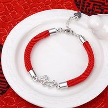 Load image into Gallery viewer, Lucky Red Silver Beagle Charm Silver Bracelet-3