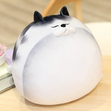 Load image into Gallery viewer, Very Fat Black and White Cat Plush Toy - Sleepy Round Loaf-Stuffed Animals-Black and White Cat,Cat Memorial Gifts,Cats,Stuffed Animal-3