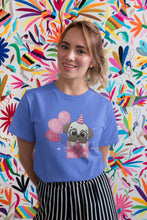 Load image into Gallery viewer, Happy Birthday Pug Women&#39;s Cotton T-Shirts - 5 Colors-Apparel-Apparel, Pug, Shirt, T Shirt-5