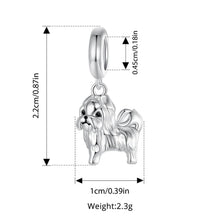 Load image into Gallery viewer, Heart-Melting Lhasa Apso Charm for DIY Silver Jewelry-FIC2834-1