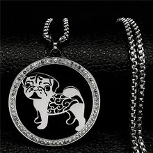 Load image into Gallery viewer, Heart-Melting Pug Crystal Necklace – Silver Dog Lover Gift-Accessories-Accessories,Dog Memorial Gifts,Dog Mom Gifts,Jewellery,Necklace,Pug-2