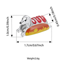 Load image into Gallery viewer, Hilarious Wiener Dog Charm – Hot Dog Silver Bead-FIC3013-1