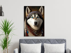 Arctic Native American Siberian Husky Wall Art Poster-Art-Dog Art, Dog Dad Gifts, Dog Mom Gifts, Home Decor, Poster, Siberian Husky-7