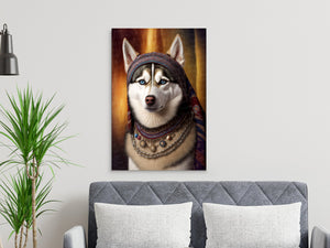 Frosty Folk Hero Siberian Husky Wall Art Poster-Art-Dog Art, Dog Dad Gifts, Dog Mom Gifts, Home Decor, Poster, Siberian Husky-7