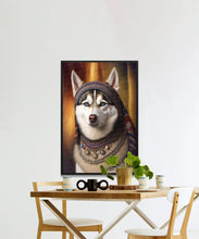 Load image into Gallery viewer, Frosty Folk Hero Siberian Husky Wall Art Poster-Art-Dog Art, Dog Dad Gifts, Dog Mom Gifts, Home Decor, Poster, Siberian Husky-5