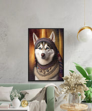 Load image into Gallery viewer, Frosty Folk Hero Siberian Husky Wall Art Poster-Art-Dog Art, Dog Dad Gifts, Dog Mom Gifts, Home Decor, Poster, Siberian Husky-6