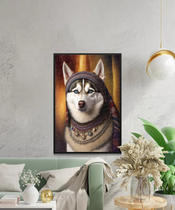 Frosty Folk Hero Siberian Husky Wall Art Poster-Art-Dog Art, Dog Dad Gifts, Dog Mom Gifts, Home Decor, Poster, Siberian Husky-6