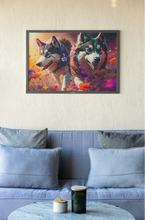 Load image into Gallery viewer, Kaleidoscopic Splendor Siberian Huskies Wall Art Poster-Art-Dog Art, Home Decor, Poster, Siberian Husky-7